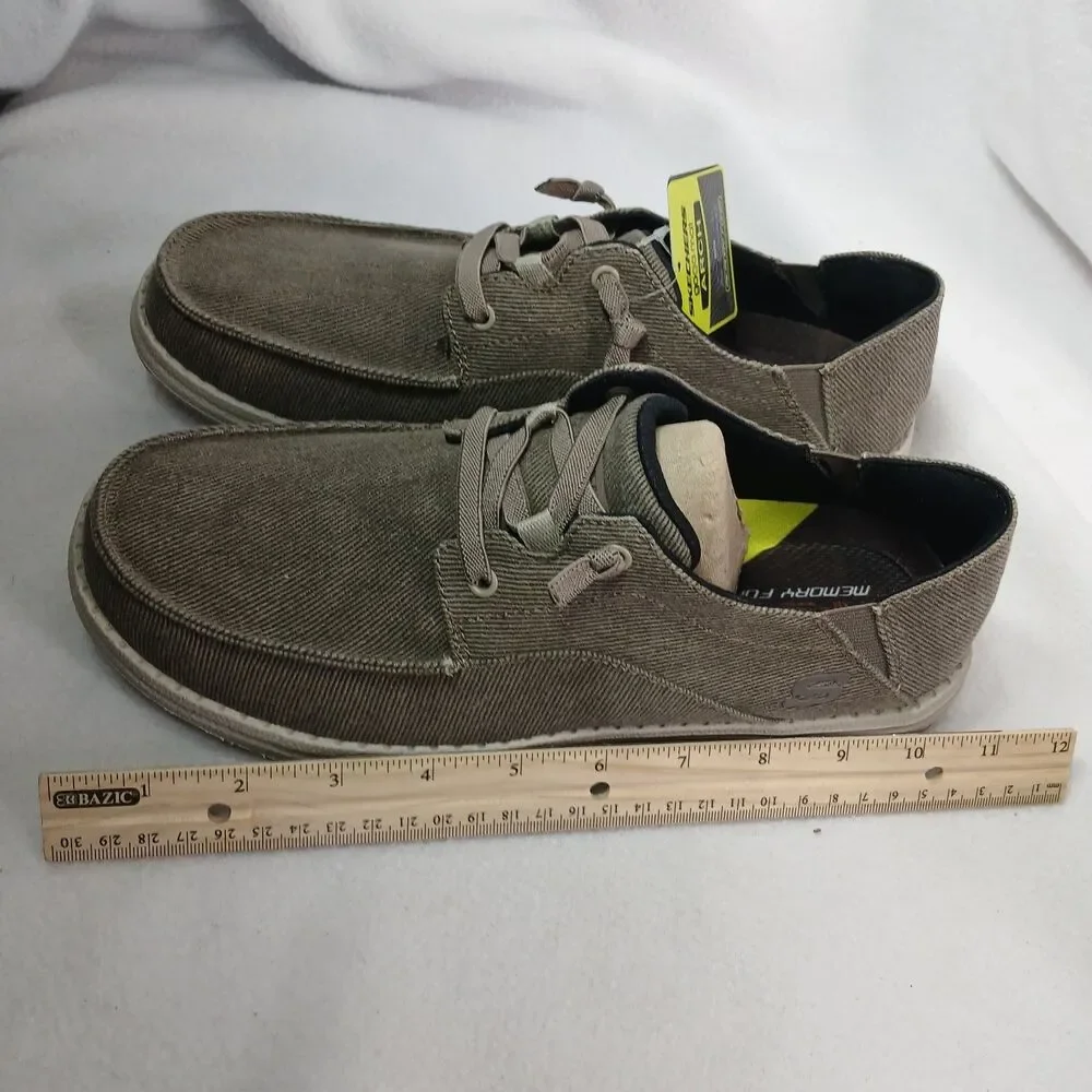 Skechers Streetwear Melson Volgo Mens Size 8 Brown Memory Foam Oxford Ties Ups